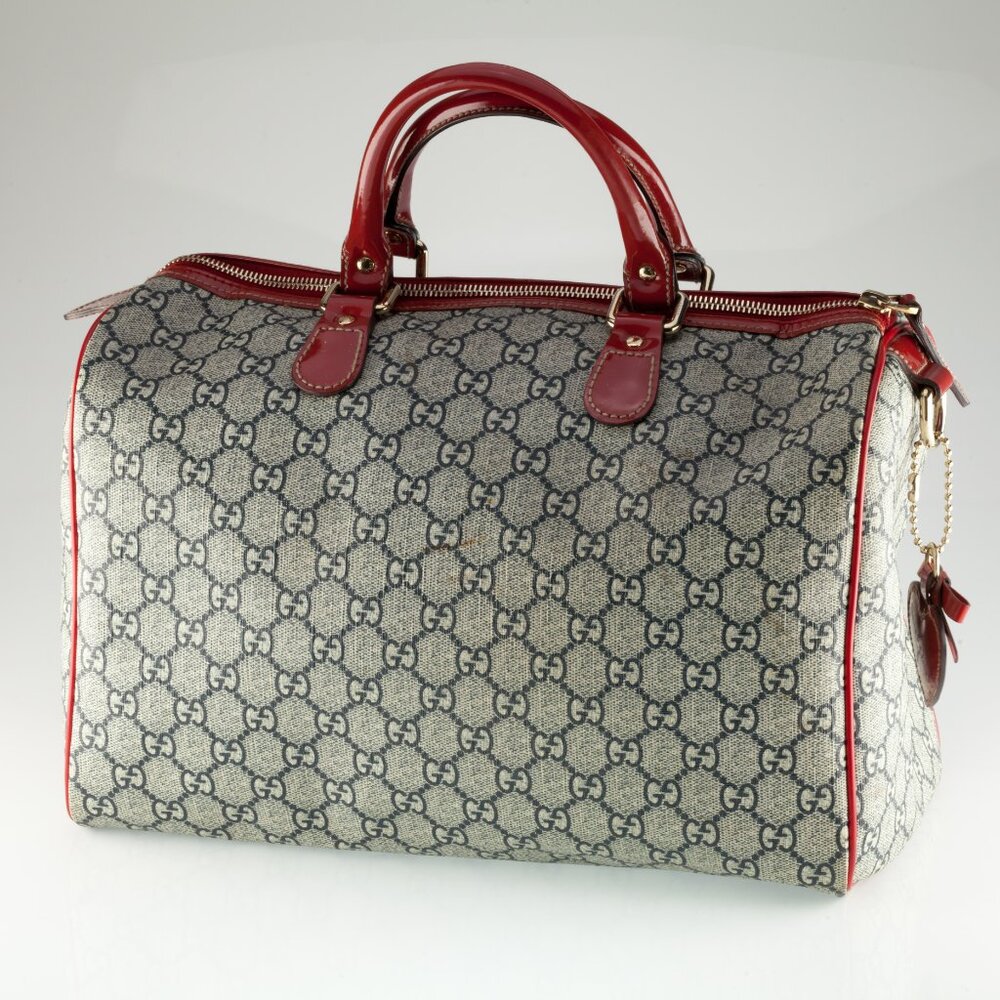 Gucci Coated Canvas Boston Tattoo Rose Heart Bag Limited Edition w/ Charm - Picture 2 of 9